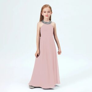 Little girl jr bridesmaid dress-dusty-pink