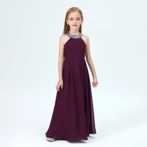 Little girl jr bridesmaid dress-magenta (5)