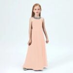 Little girl jr bridesmaid dress-pearl-pink