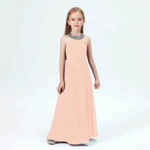 Little girl jr bridesmaid dress-pearl-pink