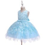 Little girl lace dress-blue (2)