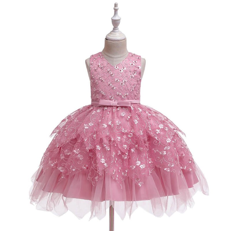 Little girl lace dress-dusty-pink (1)