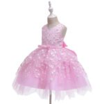 Little girl lace dress-pink (2)