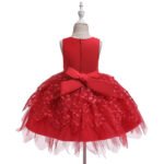 Little girl lace dress-red (3)