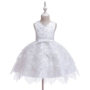 Little girl lace dress -white (1)