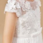 Little girl long ivory chiffon dress (5)