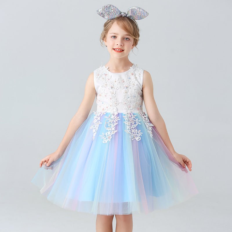Little girl party dress-blue