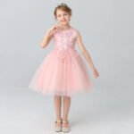 Little girl party dress-light-pink (2)