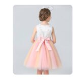 Little girl party dress-peach-pink (1)