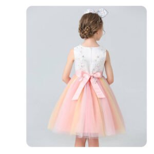 Little girl party dress-peach-pink (1)