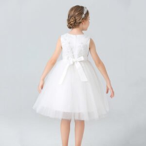 Little girl party dress-white (1)