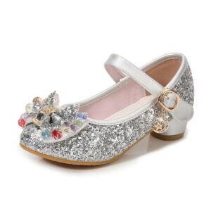 Little girl princess shoes-silver