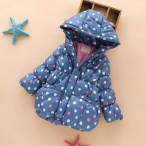 Little girl puffer jacket with hood-blue (1) (1)