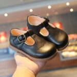 Little girl t bar shoes-black (1)