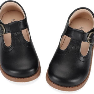 Little girl t bar shoes-black (2)