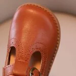 Little girl t bar shoes-brown (4)