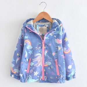 Little girl unicorn jacket - Blue