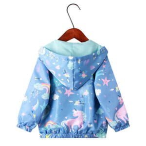 Little girl unicorn jacket - light-Blue4