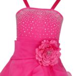 Long organza junior bridesmaid dress-pink (1)