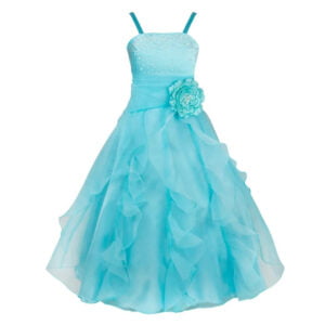 Long organza junior bridesmaid dress-sky-blue (2)
