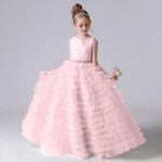 Long tulle flower girl dress-dusty-pink (1)