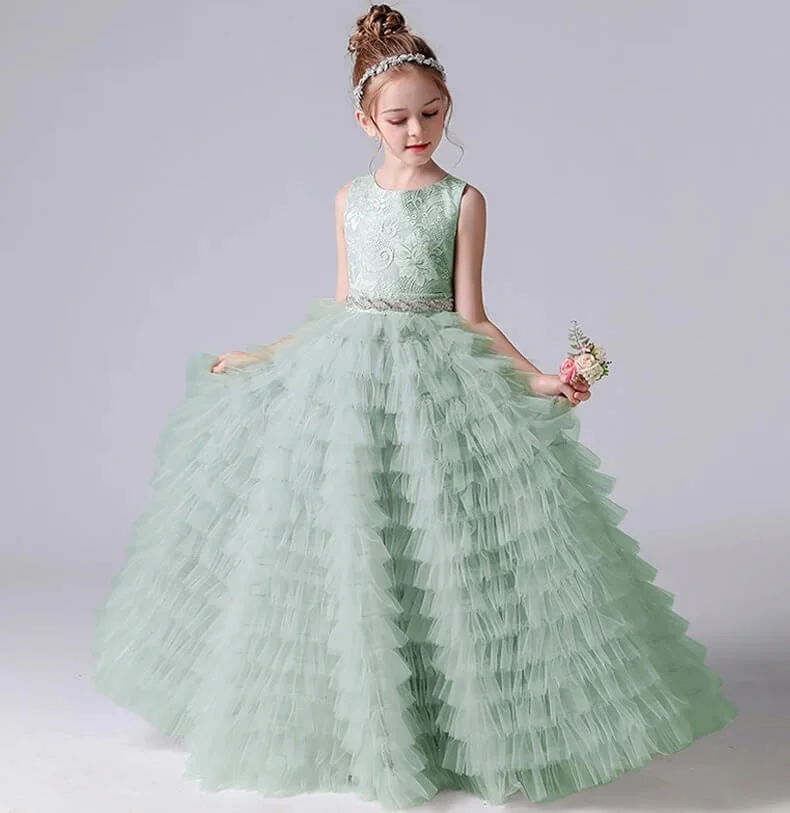 Light green flower girl dresses online