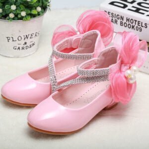 Mid heel girls leather Mary Jane shoes - Pink-Fabulous Bargains Galore