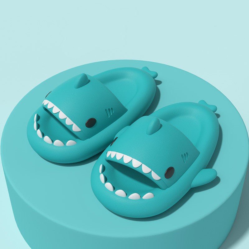 Non slip shark slippers for adults - Teal-Fabulous Bargains Galore