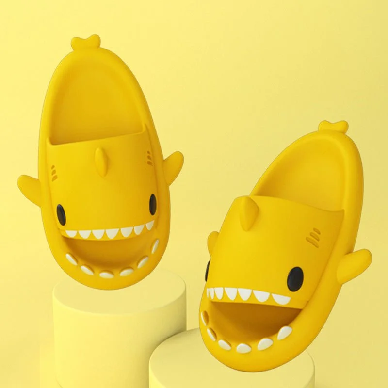 Non slip shark slippers for adults - Yellow-Fabulous Bargains Galore