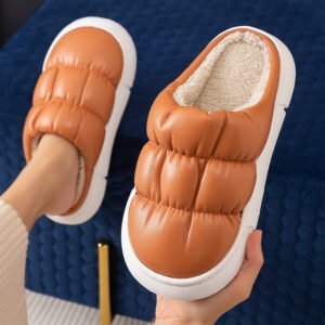 Non slip waterproof warm slippers - Orange-Fabulous Bargains Galore