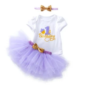One year old girl outfit-light-purple