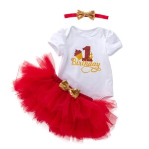 One year old girl outfit-red