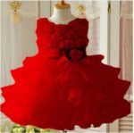 Organza flower girl dress-red