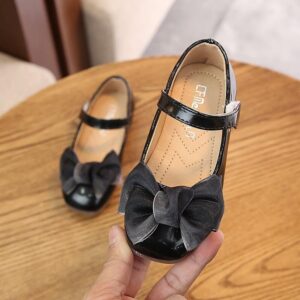 Patent leather girls dress shoes-black (1)