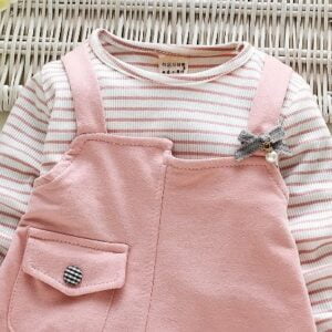 Pinafore dress for baby girl - pink (4)