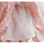 Pink polka dot girls satin dress (4)