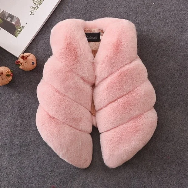 Toddler girl faux fur jacket up to age 10 years-Fabulous Bargains Galore