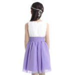 Pleated chiffon junior bridesmaid dress-white-lavender (8)