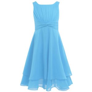 Pretty junior bridesmaid dress-blue (2)