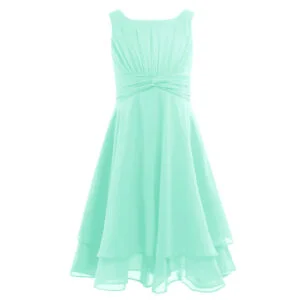 Pretty junior bridesmaid dress-mint green (2)