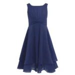 Pretty junior bridesmaid dress-navy-blue (2)