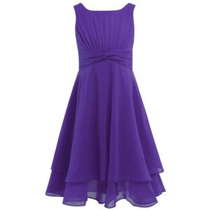 Pretty junior bridesmaid dress-purple (2)