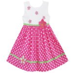 Printed girls summer dress-white-pink (1)