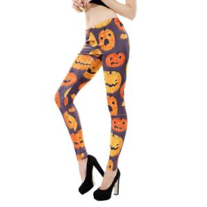 Pumpkin print Halloween leggings (1)