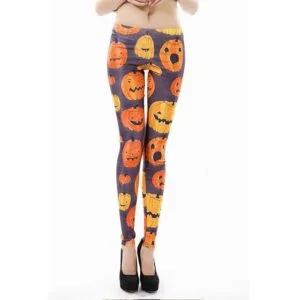 Pumpkin print Halloween leggings (4)