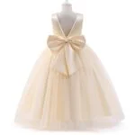 Satin and tulle flower girl dress-champagne (2)