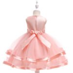 Satin flower girl dress with tulle skirt - pink (1)