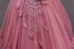 Satin top girl party dress-pink (5)