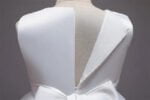 Satin top girl party dress-white (7)