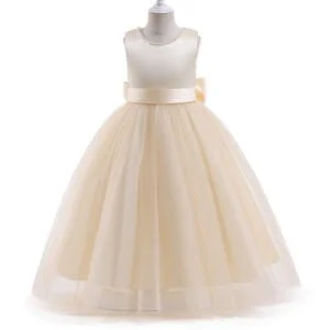 Satin and tulle flower girl dress - Yellow-Fabulous Bargains Galore